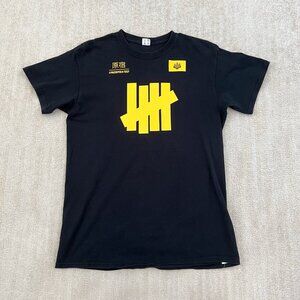 Undefeated 5 Strike Logo Short Sleeve Tee Shirt M Black Yellow